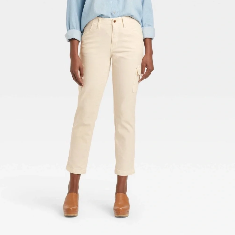 NWT Universal Thread™ High-Rise Slim Straight Jeans - Off-White- Size 12